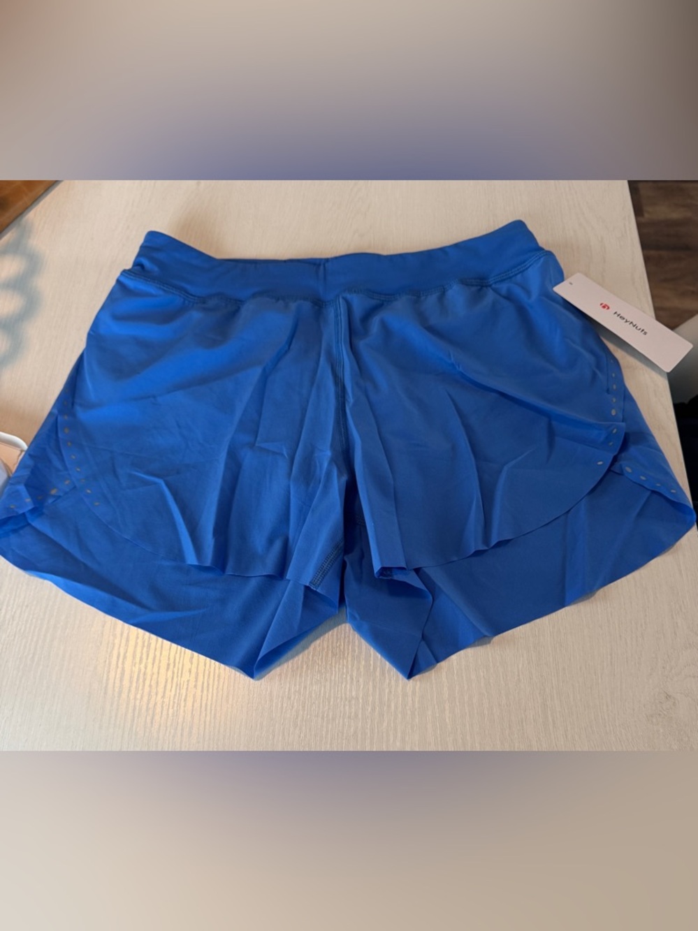 Lulu dupe~ HeyNuts-Mid-Rise Athletic Running Shorts in Bright Blue - Picture 4 of 5